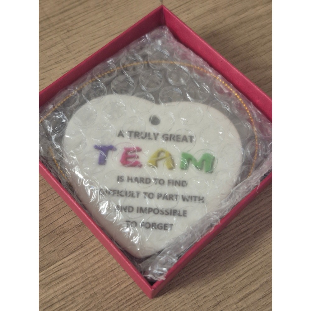 Employee Appreciation Gift Ceramic Heart Ornament Truly Great Team Coworker Gift